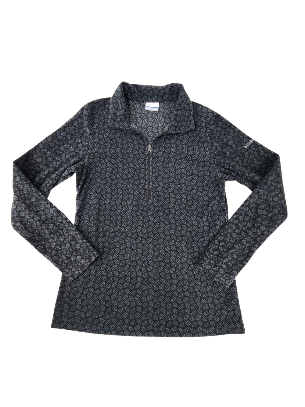 Columbia Women's Medium Gray Black Print Fleece 1/2 Zip Pullover Jacket M - Picture 6 of 14